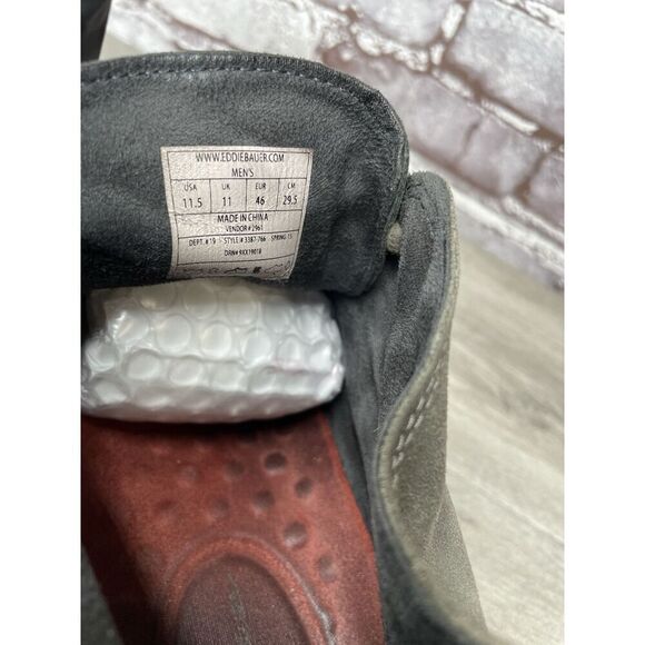 Eddie Bauer Green Brown Suede Leather Mid Lace Up Desert Boots Men 11.5M US/46EU - Picture 8 of 16